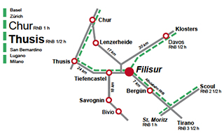 Anfahrt per Zug/Bahn - Fahrplankarte
